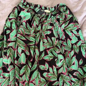 Floral Maxi Skirt in Green and Pink